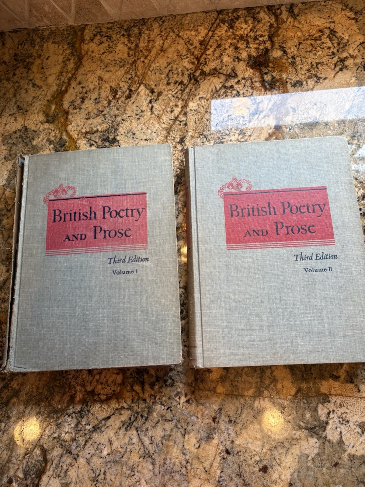 1950 British Poetry And Prose Third Edition Volume 1 & 2 HC