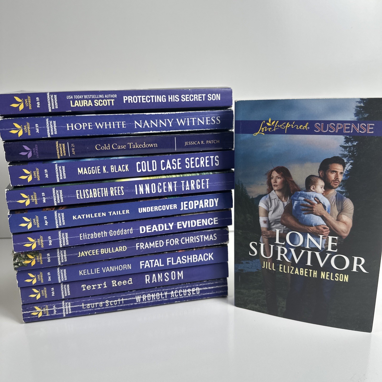 12 Love Inspired Suspense Book Lot Romance Mystery Bundle Laura Scott Terri Reed