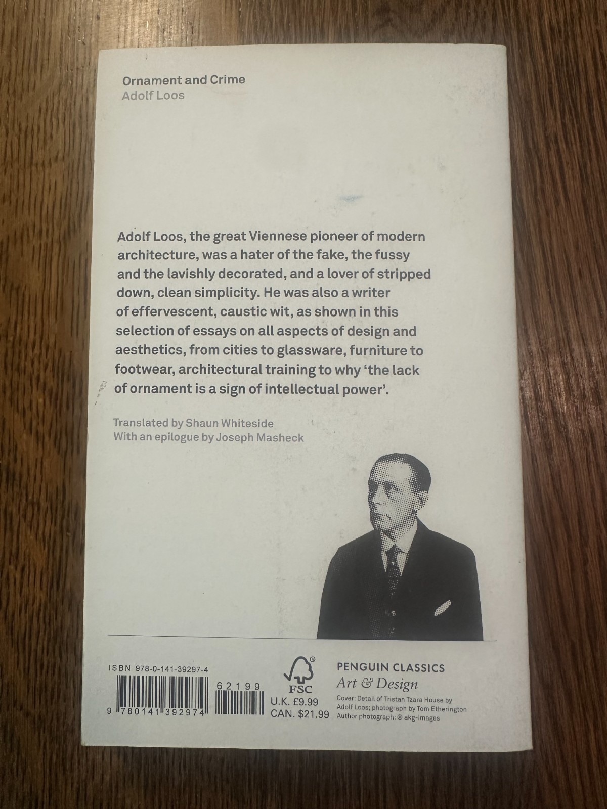 Ornament and Crime by Adolf Loos 2019 PB ARCHITECTURE MODERN ART DESIGN