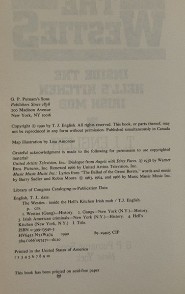 The Westies: Inside the Hell’s Kitchen Irish Mob – LIKE NEW, RARE