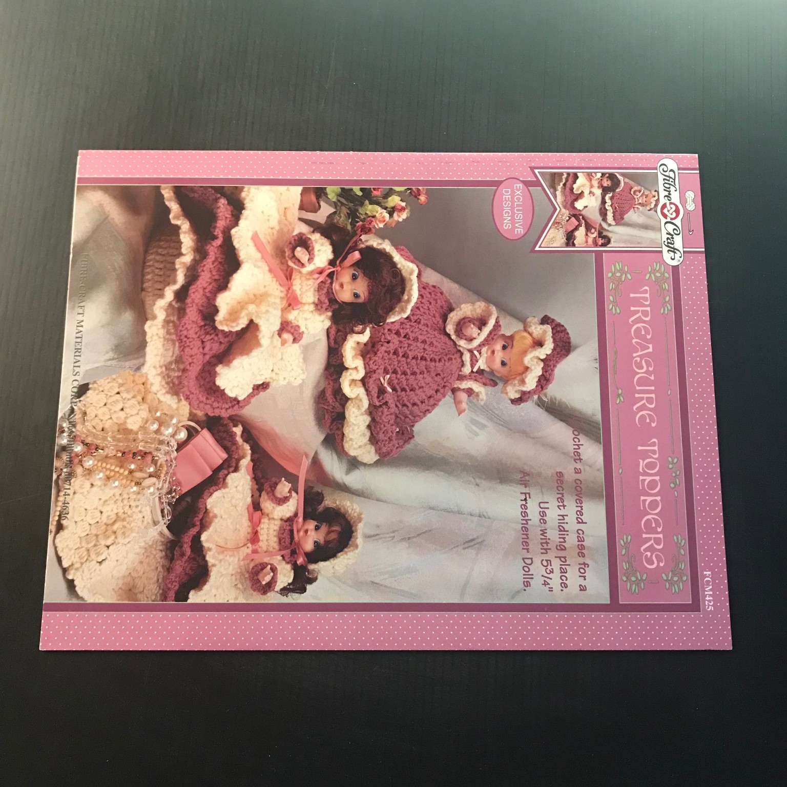 Treasure Toppers Crochet Pattern Air Freshener Doll Dress FCM425 1995
