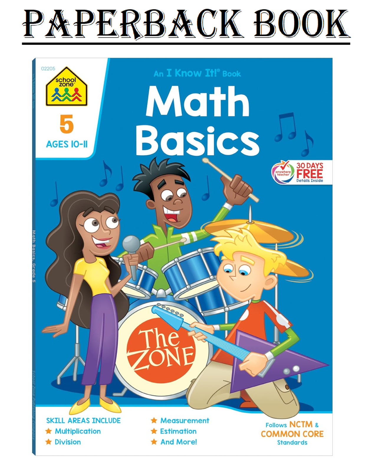 School Zone – Math Basics 5 Workbook – 64 Pages Ages 10 to 11 5th Grade Divis…
