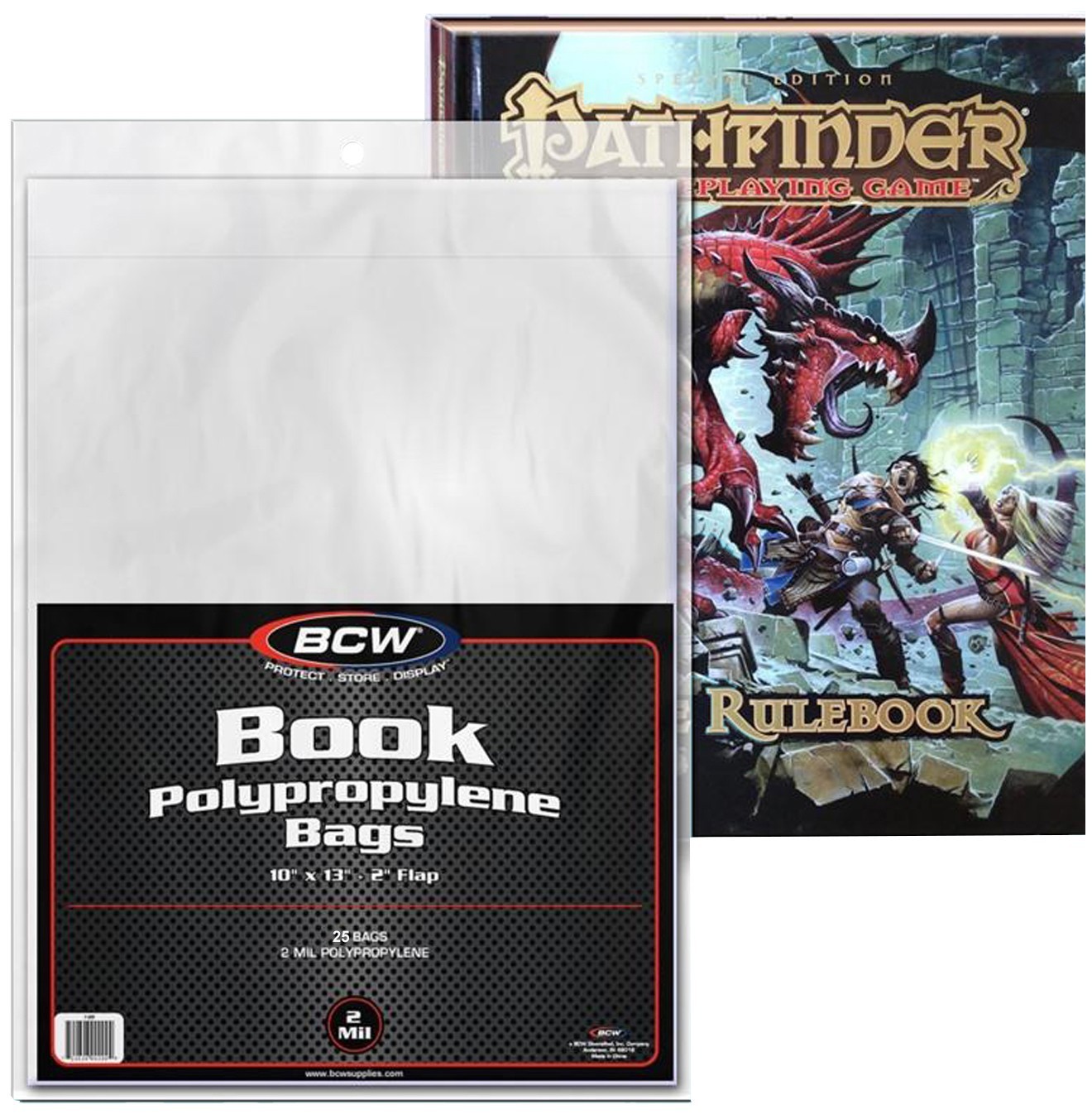 25 BCW 10×13 2 Mil Book Bags 2 Inch Flap New Storage Sleeve Game Cover Poly rpg