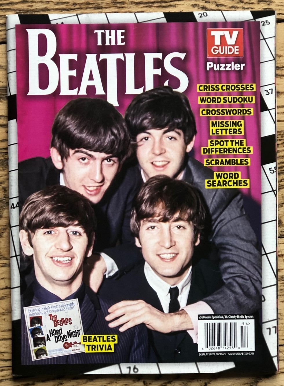 TV GUIDE THE BEATLES PUZZLER 2025 guitar Music time magazine suduko crossword