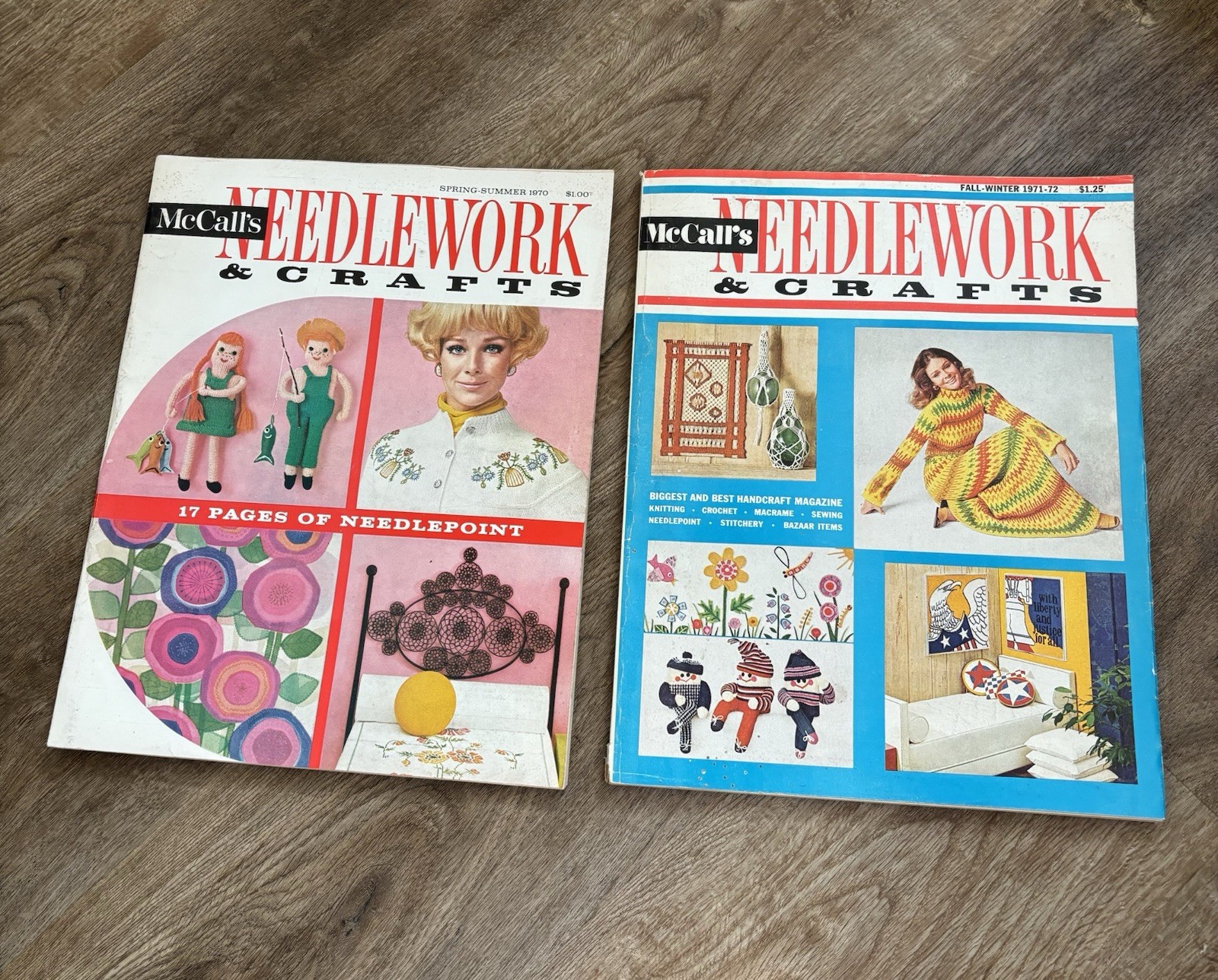Vintage McCall’s Needlework & Crafts Magazine 1970, 71, 72 Lot of 2 oversized