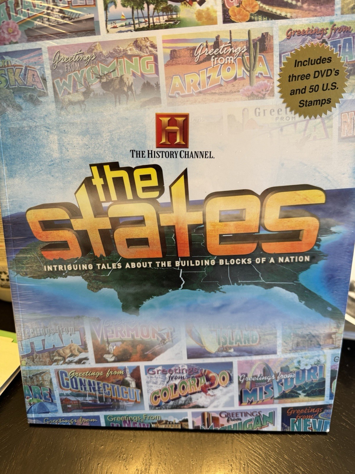 The States Book: The History Channel with original DVD’s and Stamps – NEW SEALED