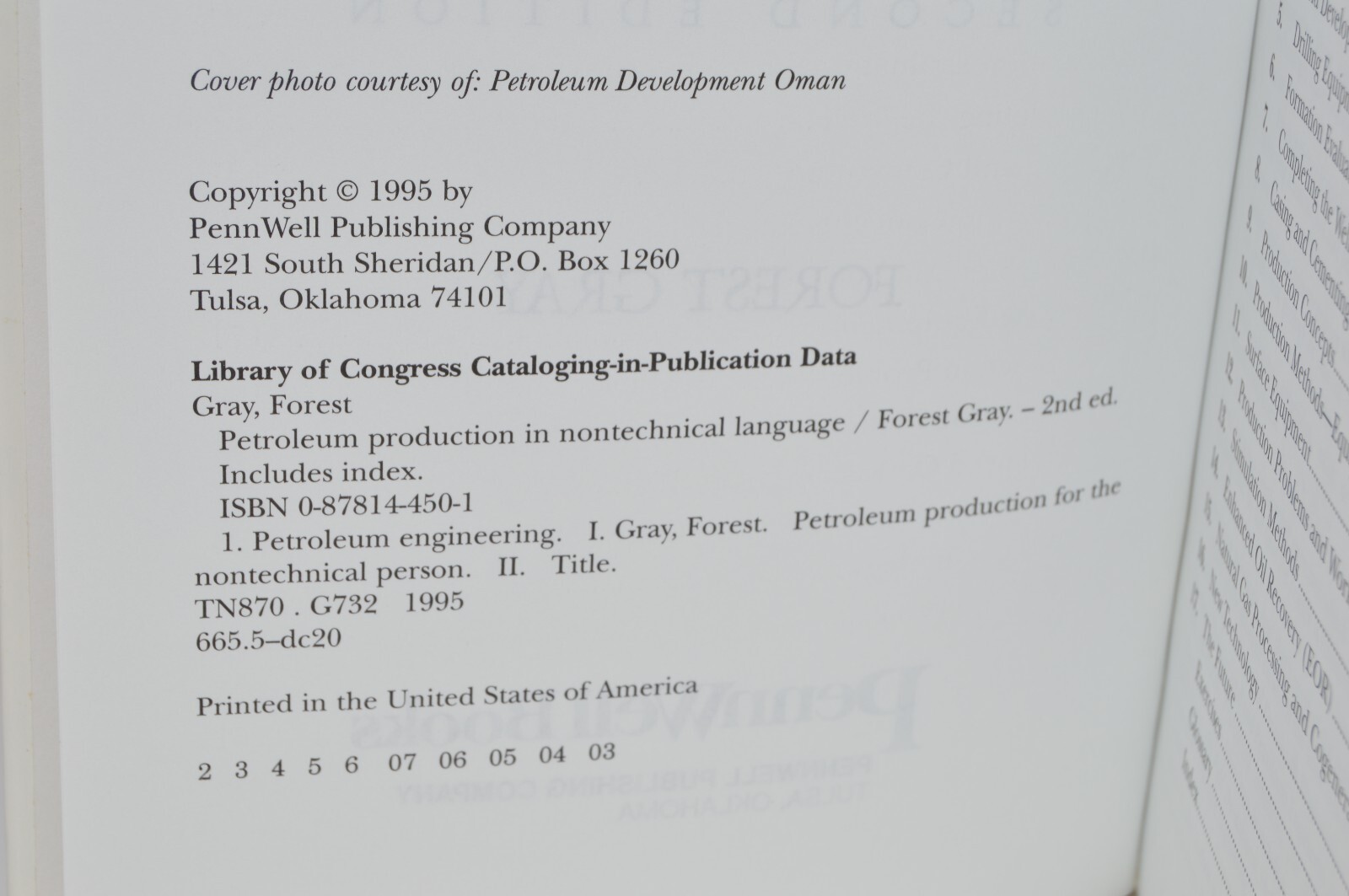 Petroleum Production in Nontechnical Language by Forest Gray 2nd Edition