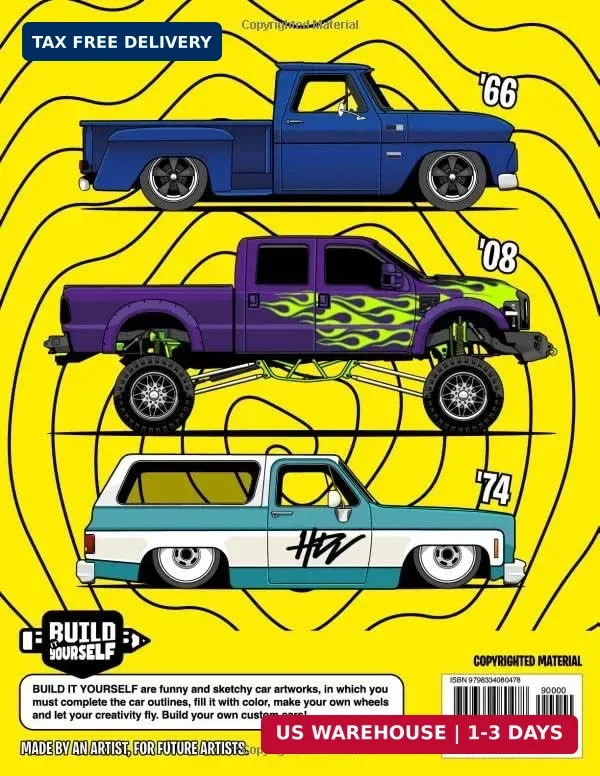Insane Trucks Coloring Book: Fun pickups trucks adventure with 60 coloring pages