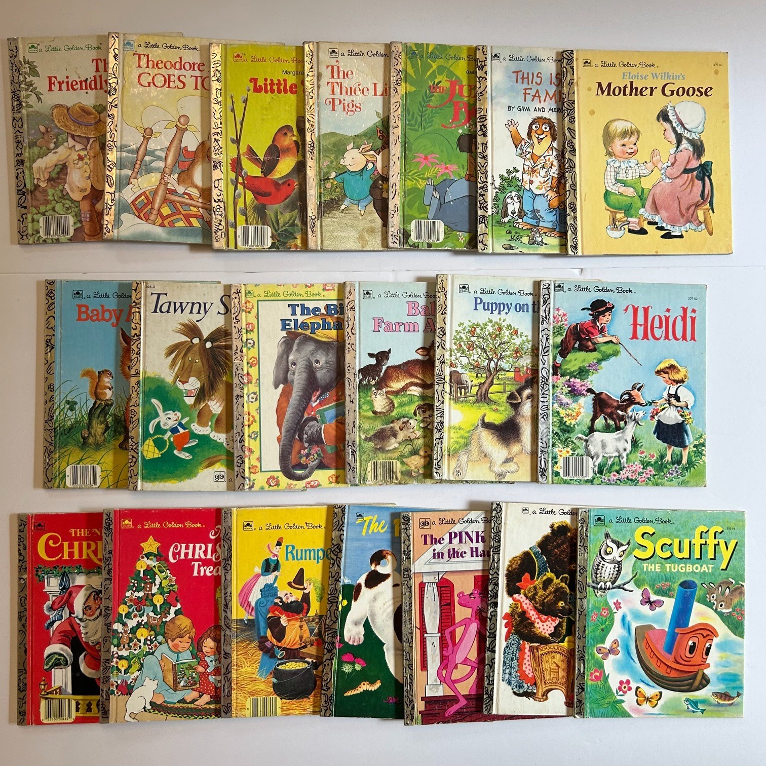 Vintage Little Golden Books Lot 20 Christmas Poky Puppy Dinsey Baby Pink Panther