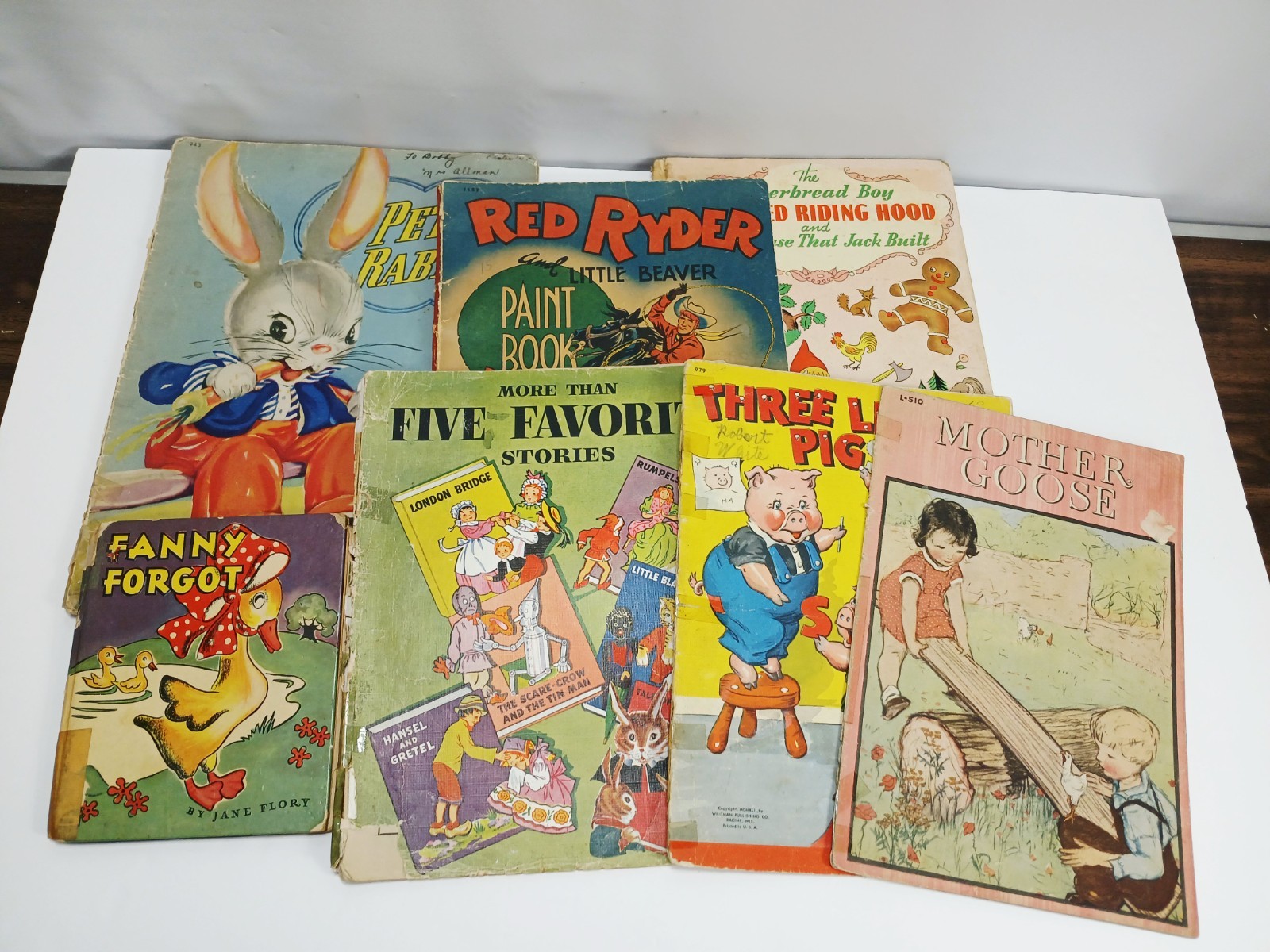Lot of 8 Vintage 1940’s Children’s Soft cover books – Please see photos.