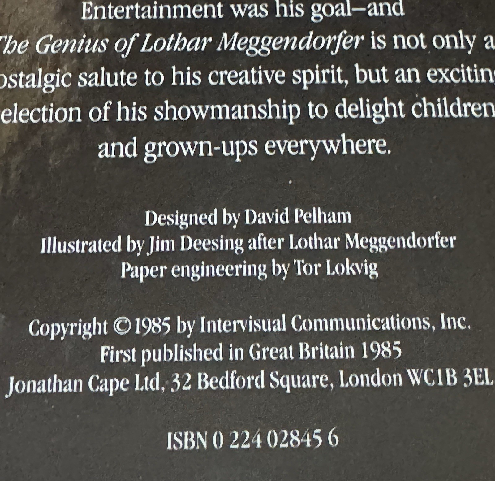 The Genius of Lothar Meggendorfer – A Movable Toy Book 1985 Maurice Sendak NICE!