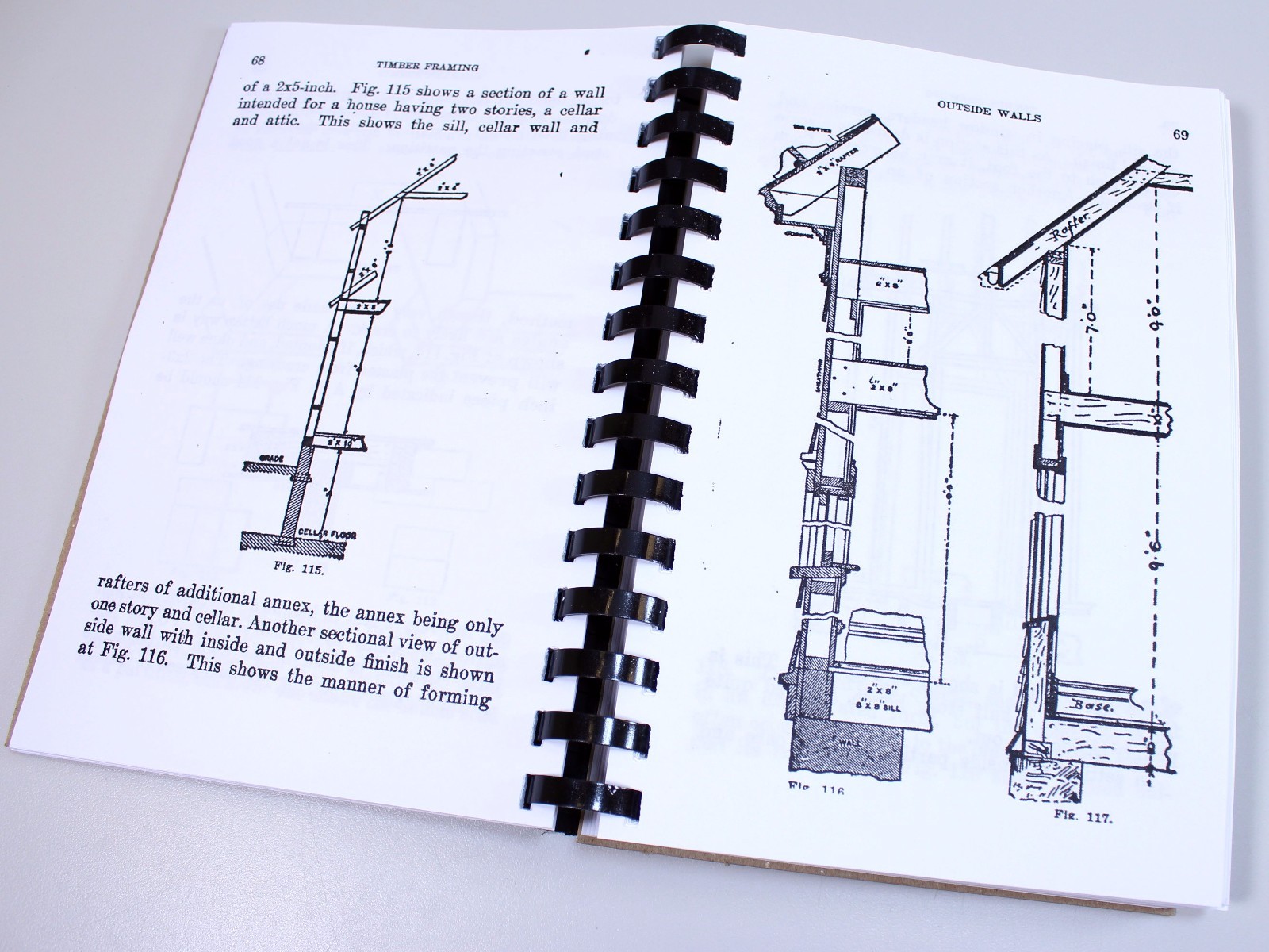 1908 Timber Frame Book Log Building Plans Home Cabin Drawknife Saw Chisel Scribe