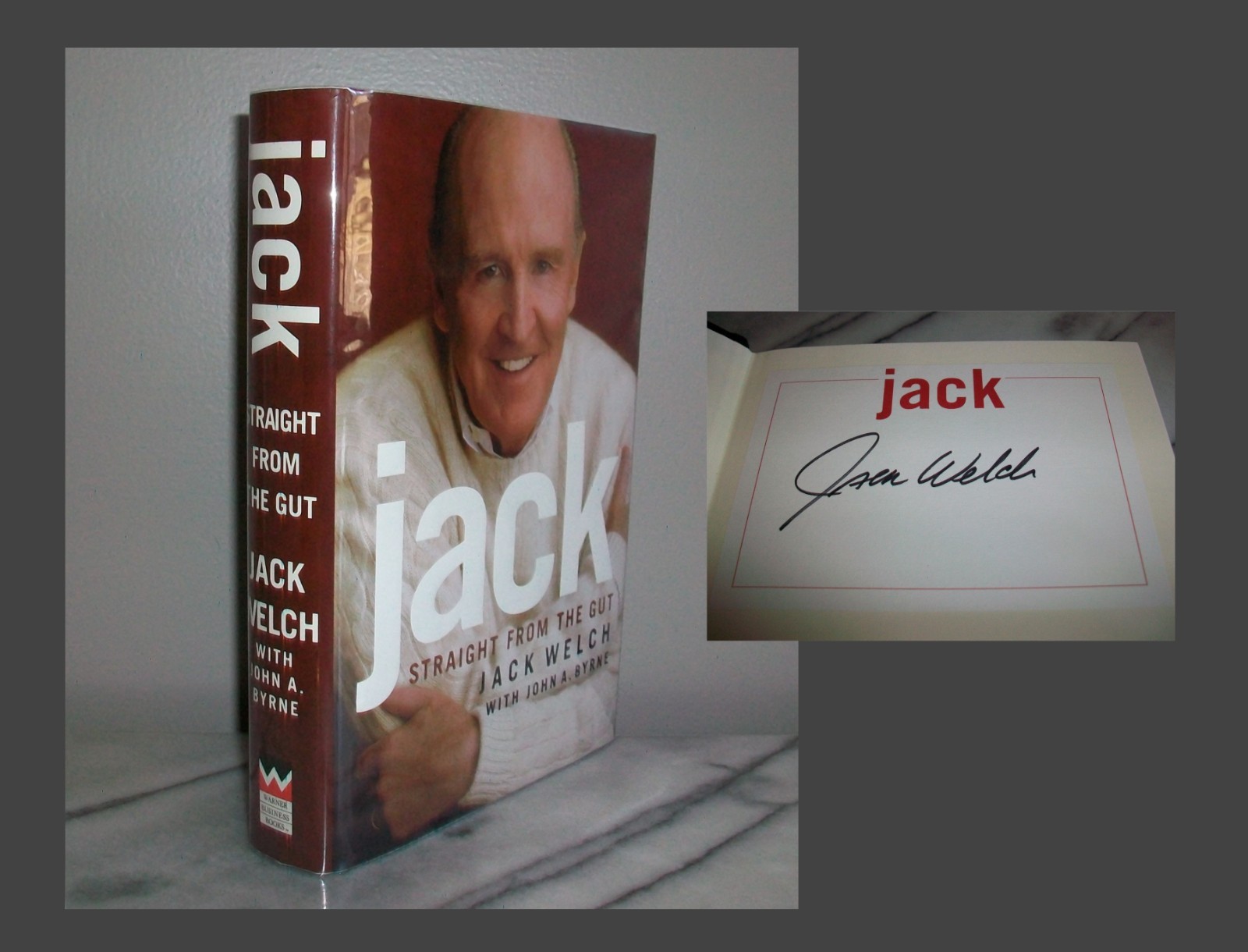 Signed Bookplate JACK : STRAIGHT FROM THE GUT Jack Welch John A Byrne 2001 HC/DJ