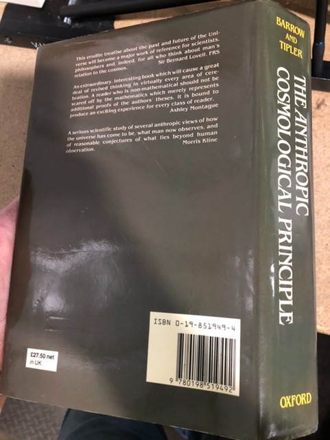 The Anthropic Cosmological Principle – Hardcover, by Barrow John D.; – Good b