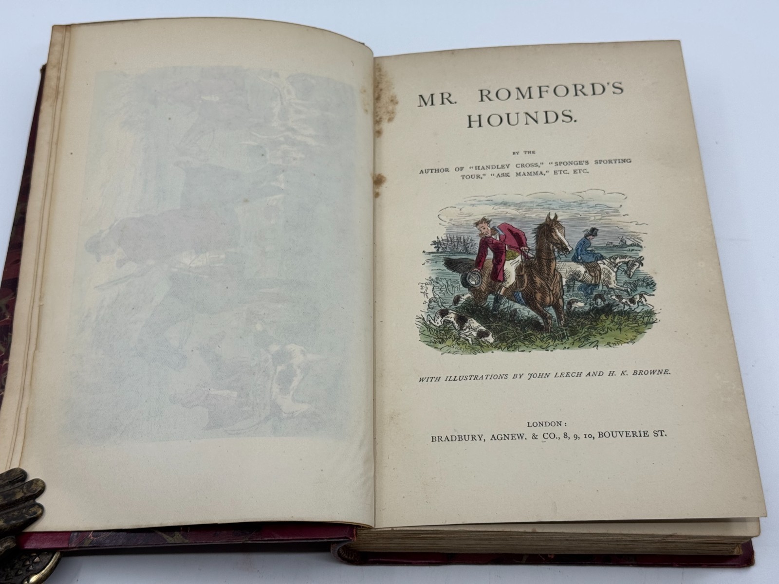 Surtees 5 Vol Set w/ Hand-Colored Plates Bradbury Agnew Leech Illustrations