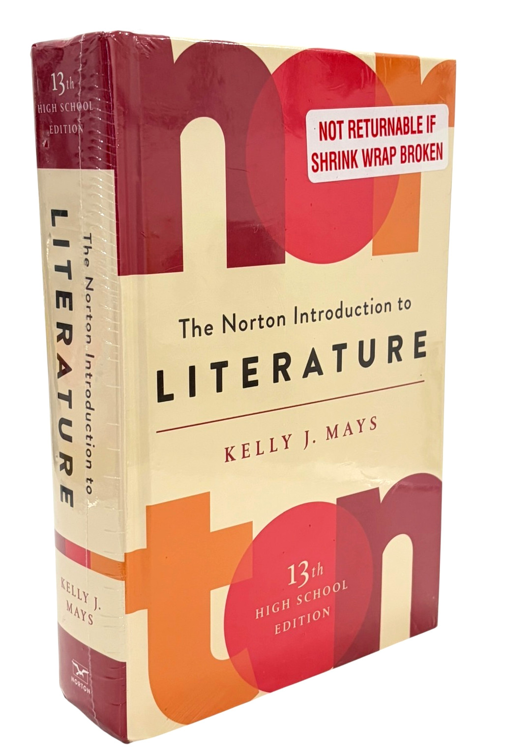 The Norton Introduction to Literature 13th High School Edition Sealed HC