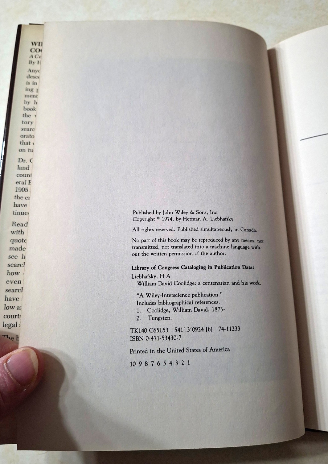 William David Coolidge General Electric GE Vintage History Book Research Lab NY