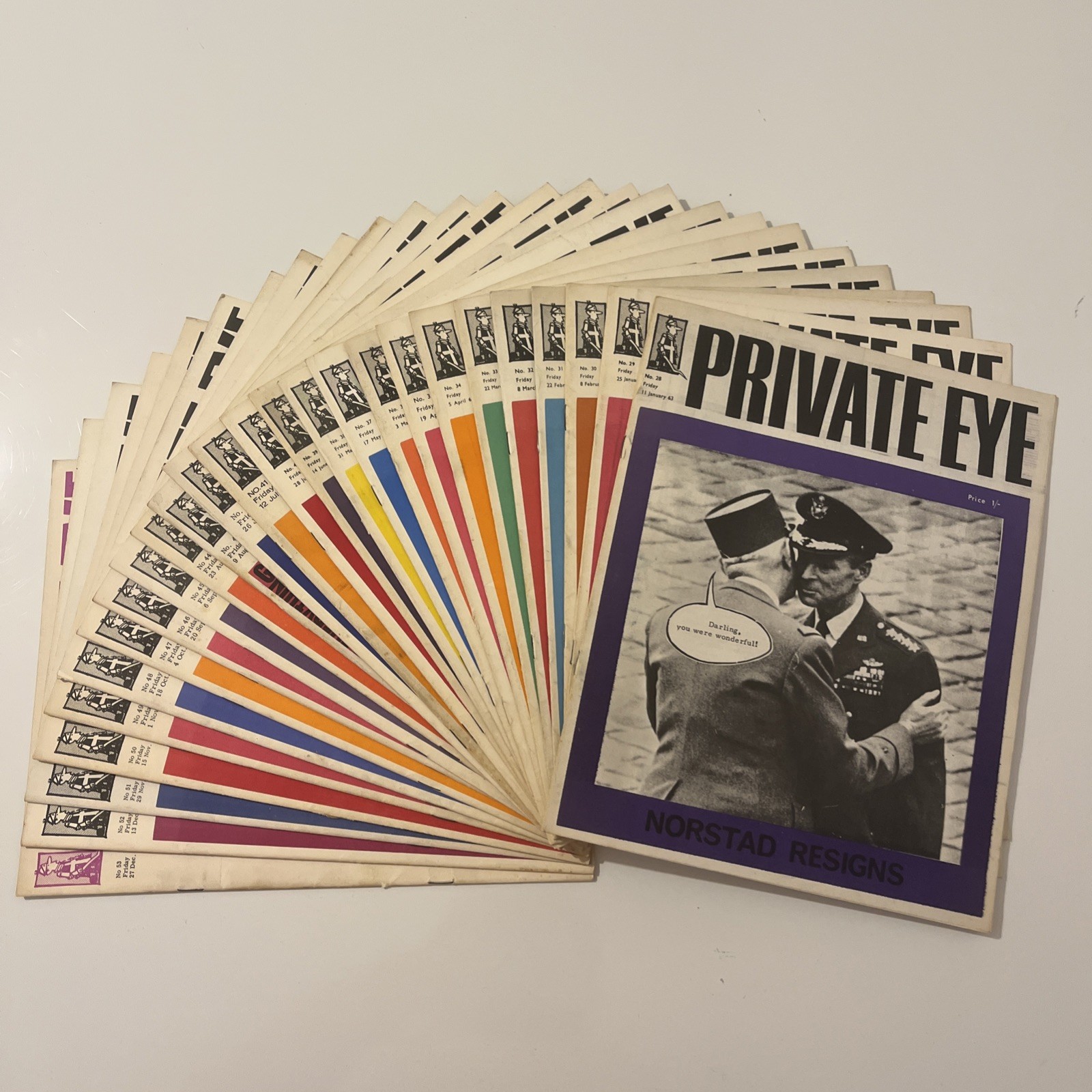 Private Eye Magazines – 1963 – FULL YEAR Complete Set Issues 28-53