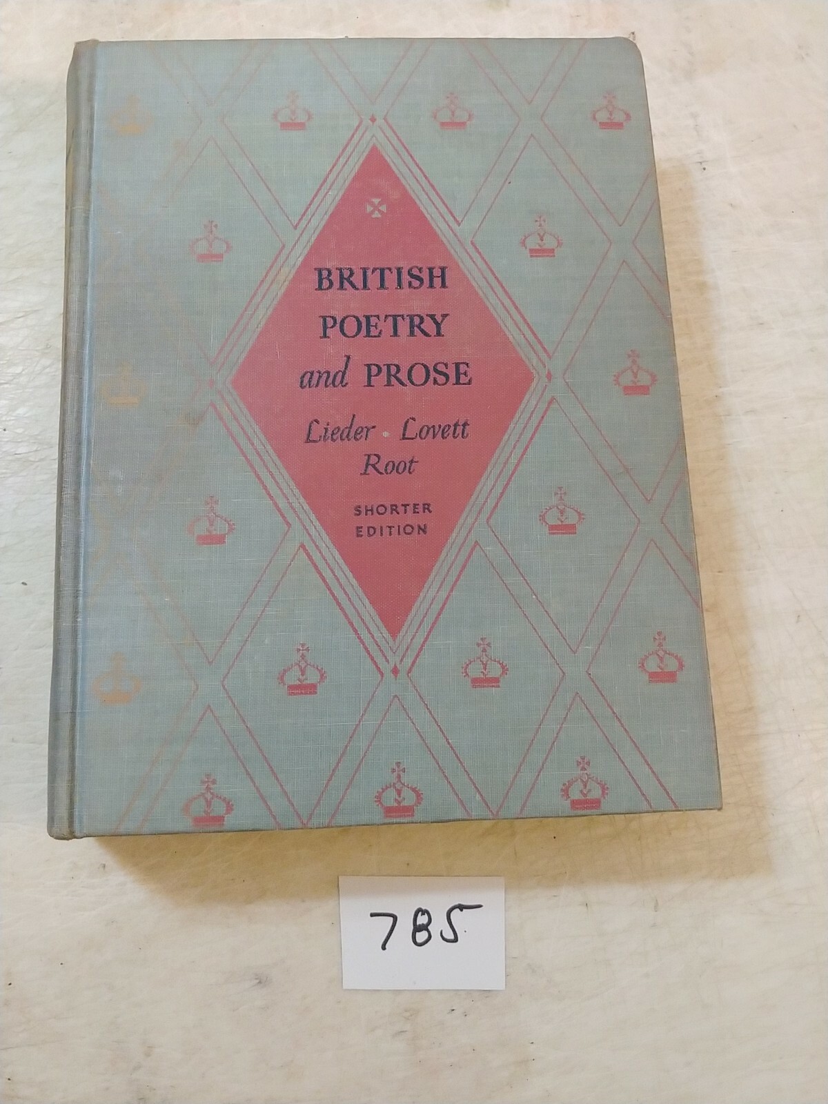 BRITISH POETRY AND PROSE 1951 BOOK SHORTER EDITION