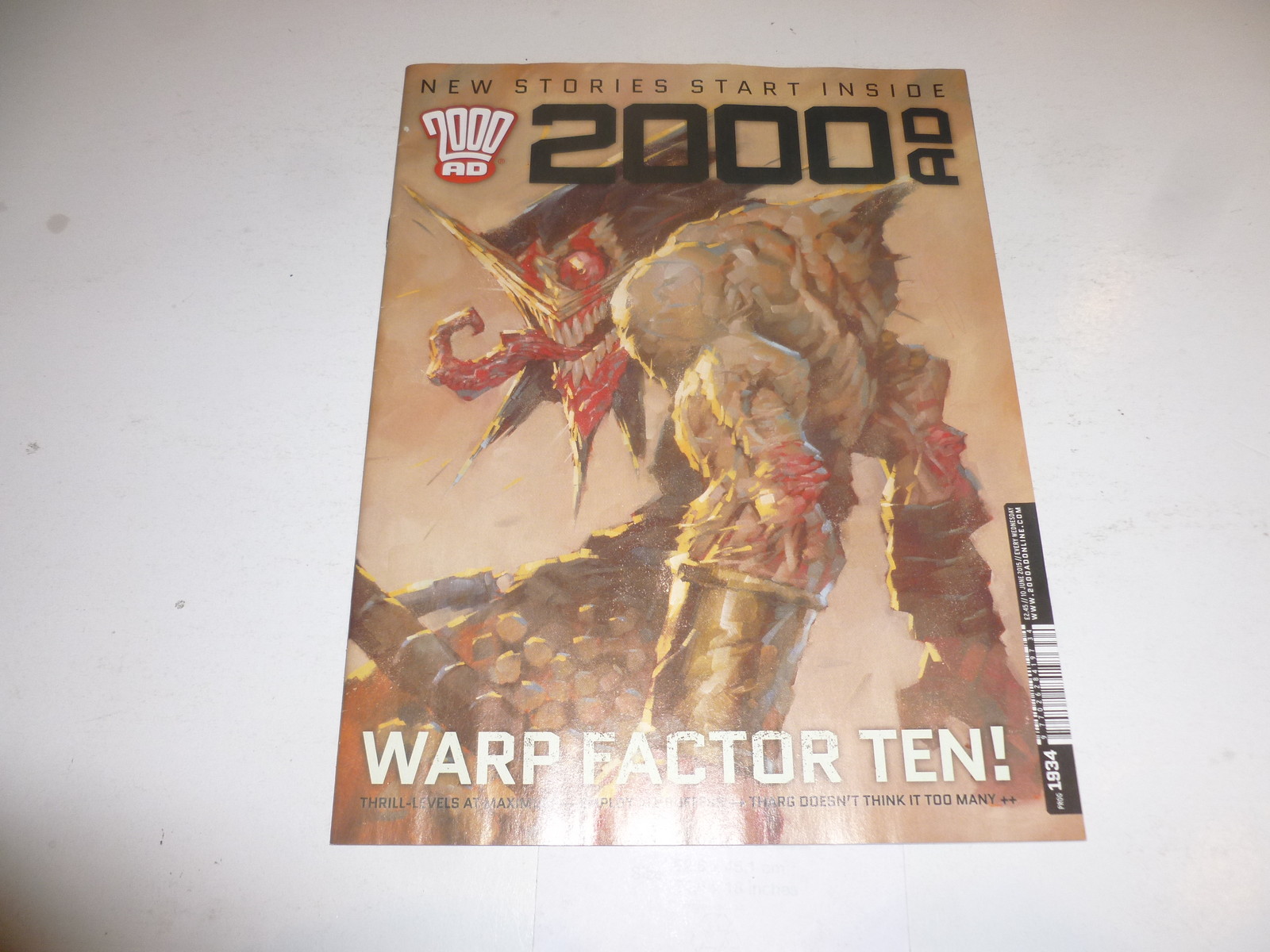2000 AD Comic – PROG 1934 – Date 10/06/2015 – UK Paper Comic
