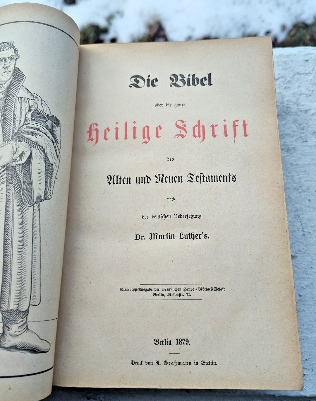1879 GERMAN HOLY BIBLE BERLIN MARTIN LUTHER GOLD HEILIGE SCHRIFT
