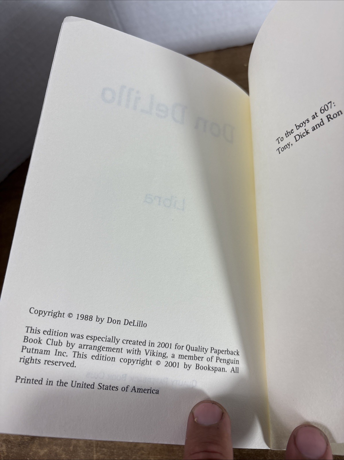 Libra by DeLillo, Don *2001 Edition* This Edition Only One On eBay*