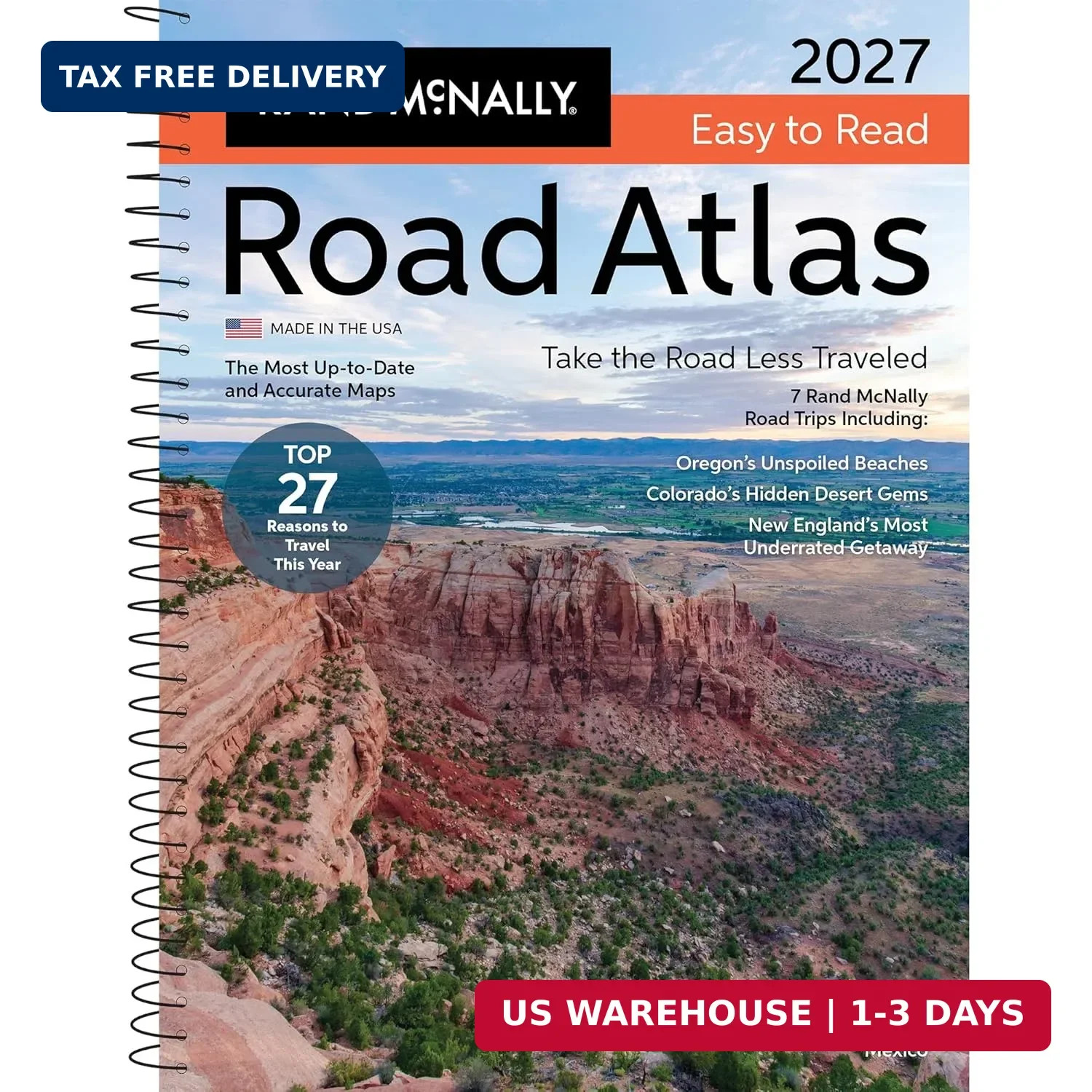 Rand McNally 2027 Easy to Read Midsize Road Atlas by Rand McNally (English) Pape