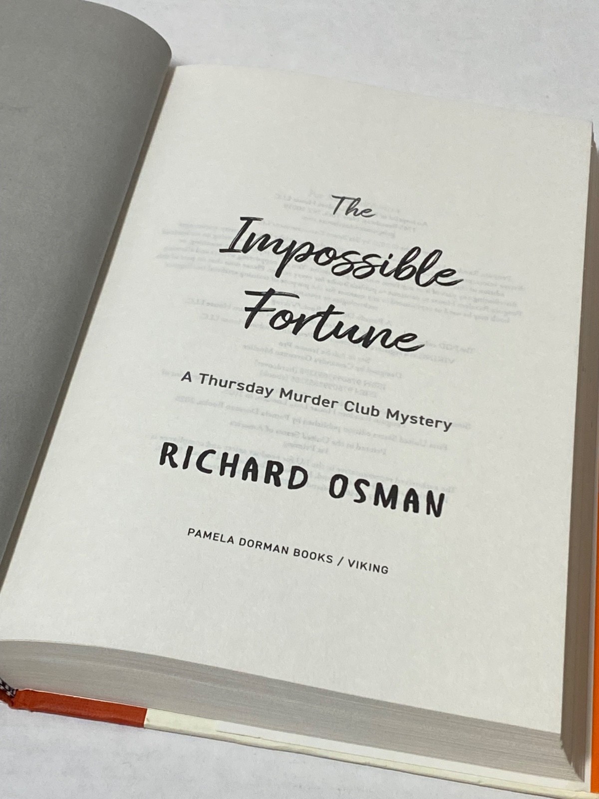 The Impossible Fortune: A Thursday – Hardcover, by Osman Richard – Very Good u