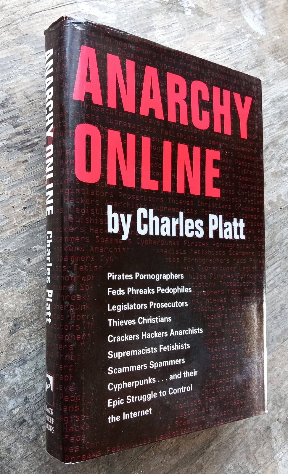 Anarchy Online ~1996 HC 1st Ed~ Charles Platt SIGNED Internet Safety Cybercrime