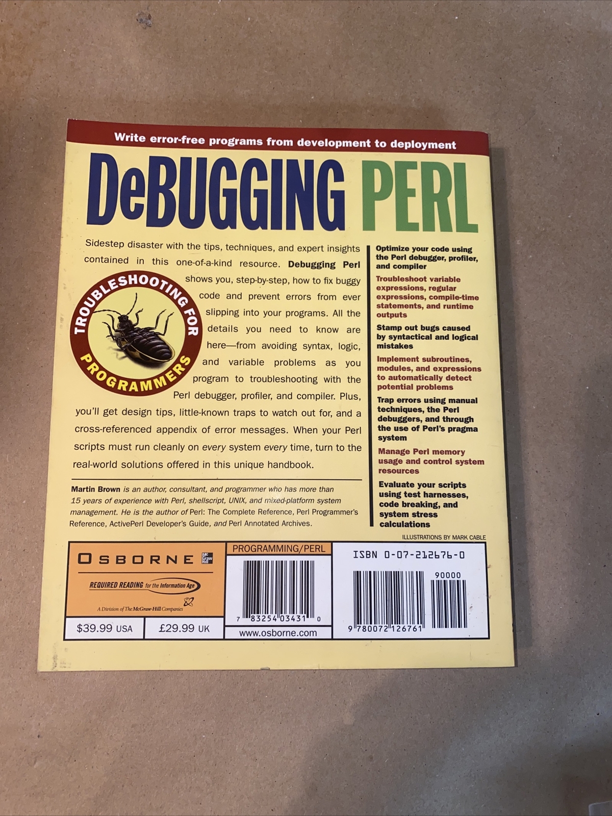 Debugging Ser.: Debugging Perl : Troubleshooting for Programmers by Martin Brown