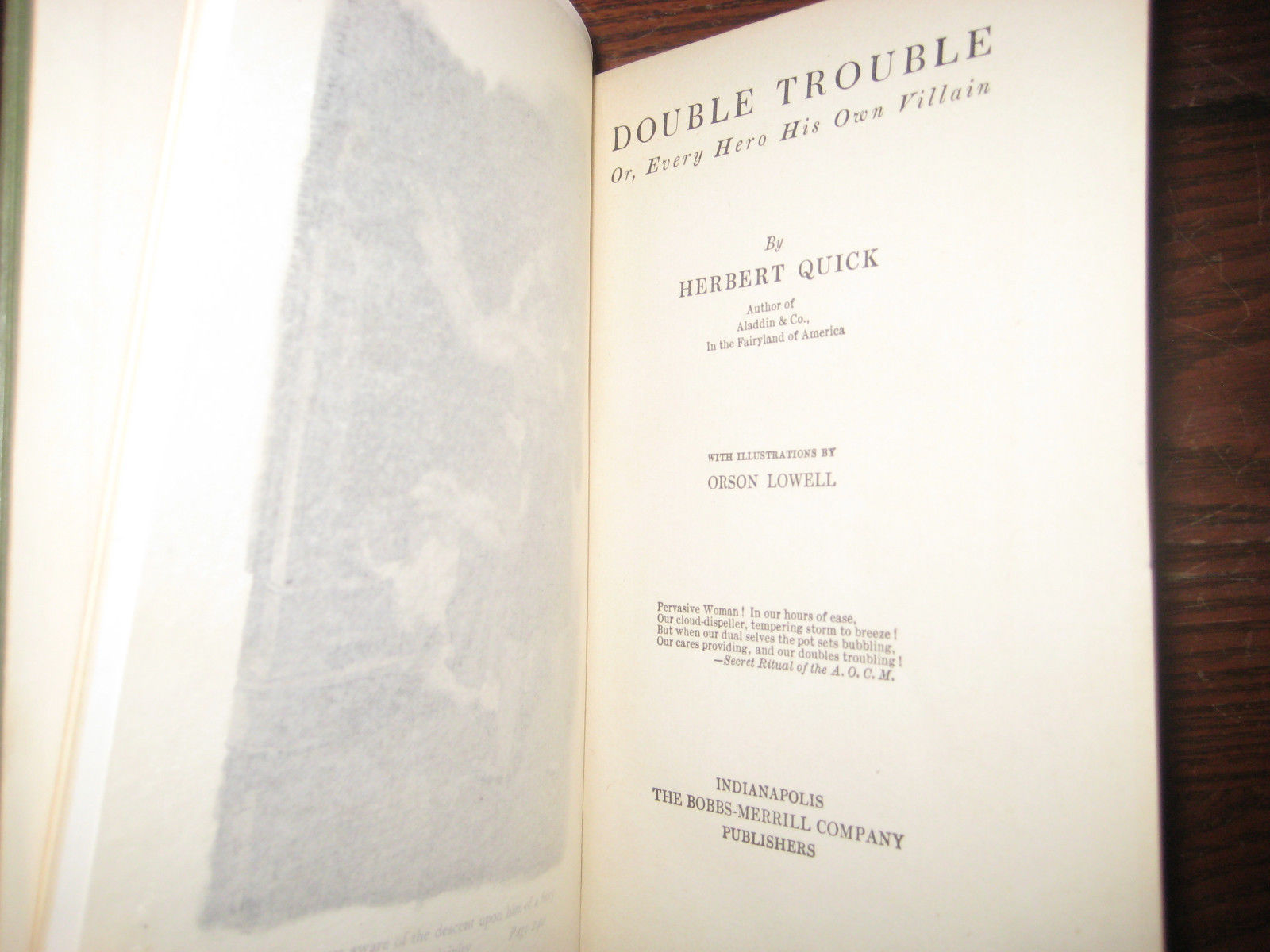 Double Trouble Herbert Quick 1906 1st Edition First Printing D.W. Griffith Film