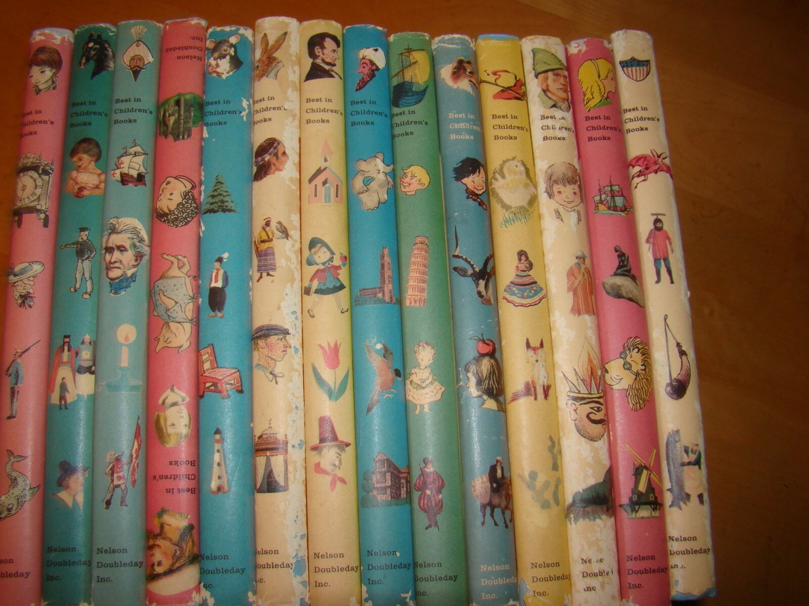 14 BEST CHILDREN’S BOOKS LINCOLN ROBIN HOOD SNOW WHITE OZ ALADDIN POLO 1957-61