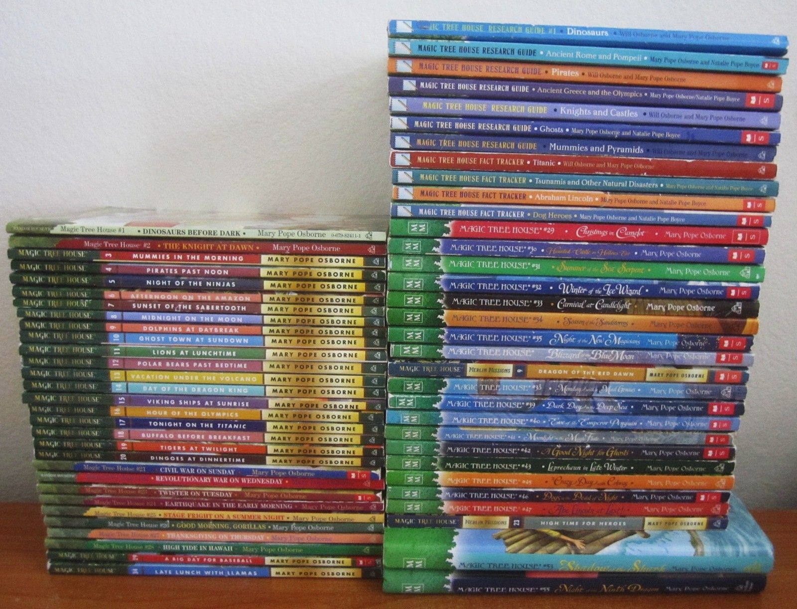 LOT OF 62 MAGIC TREE HOUSE BOOKS #1-29, 34 + MERLIN MISSIONS & RESEARCH GUIDES