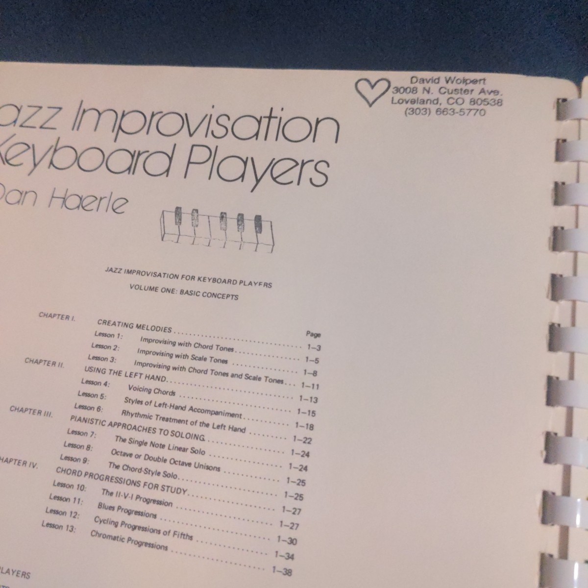 Jazz Improvisation for Keyboard Players: Complete Edition by Dan Haerle 1978 Vtg