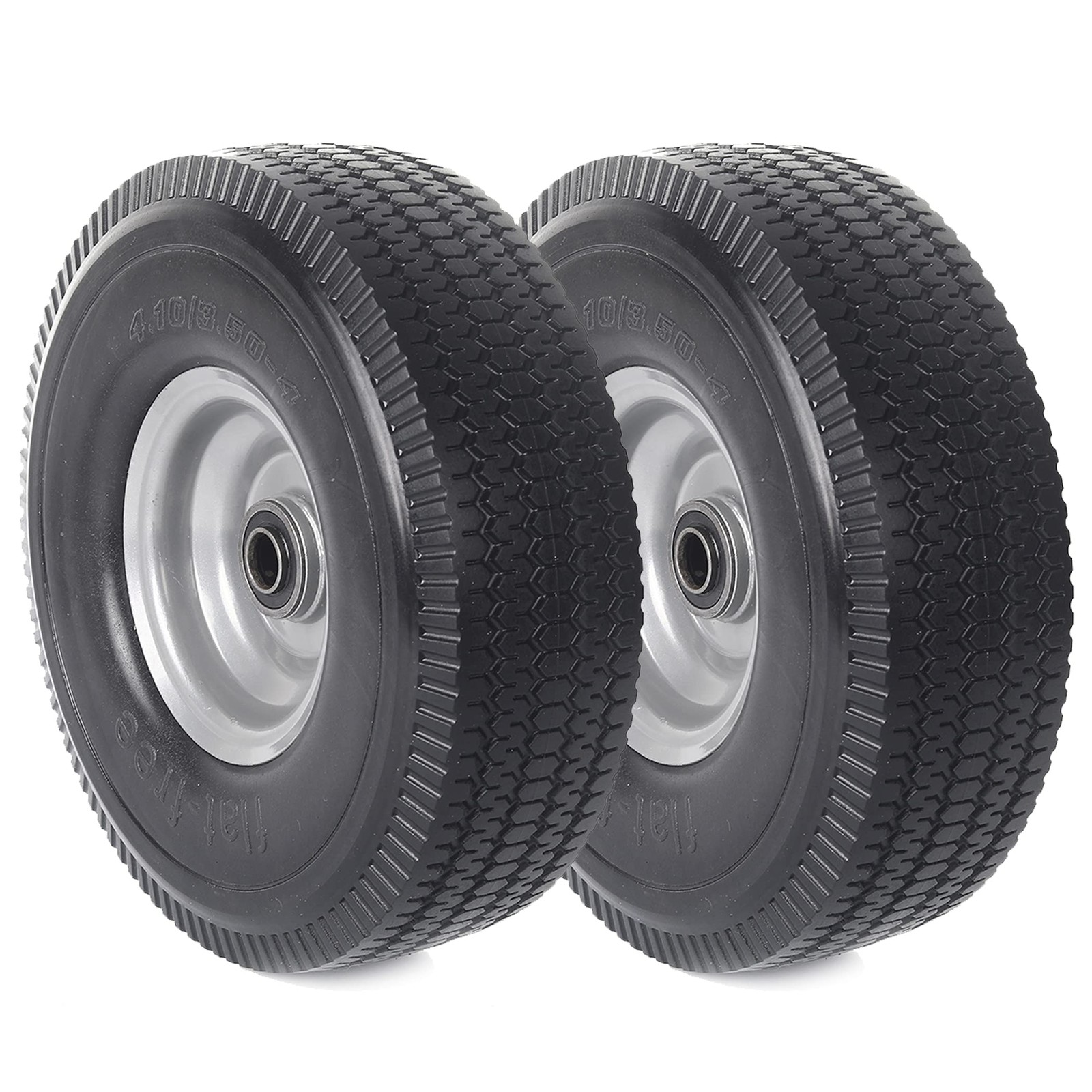 AR-PRO (2-Pack) 10-Inch Solid Wheel Replacement – 4.10/3.50-4 10‘’, black
