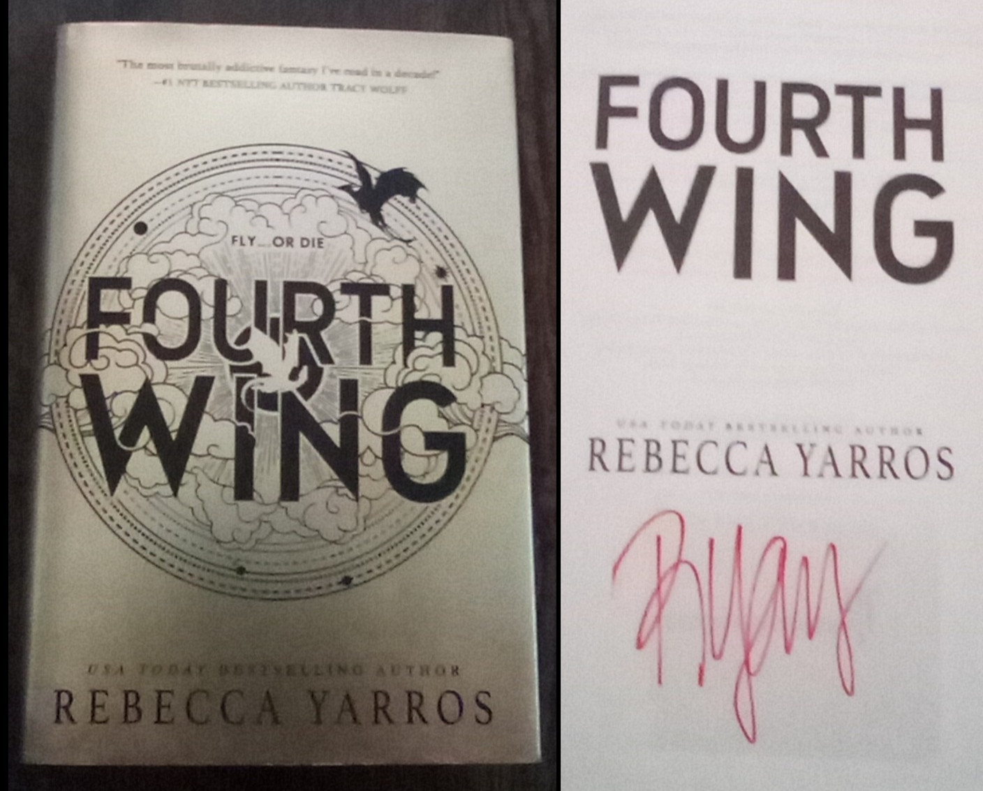 Fourth Wing SIGNED BOOKPLATE First Edition / Second Printing Rebecca Yarros