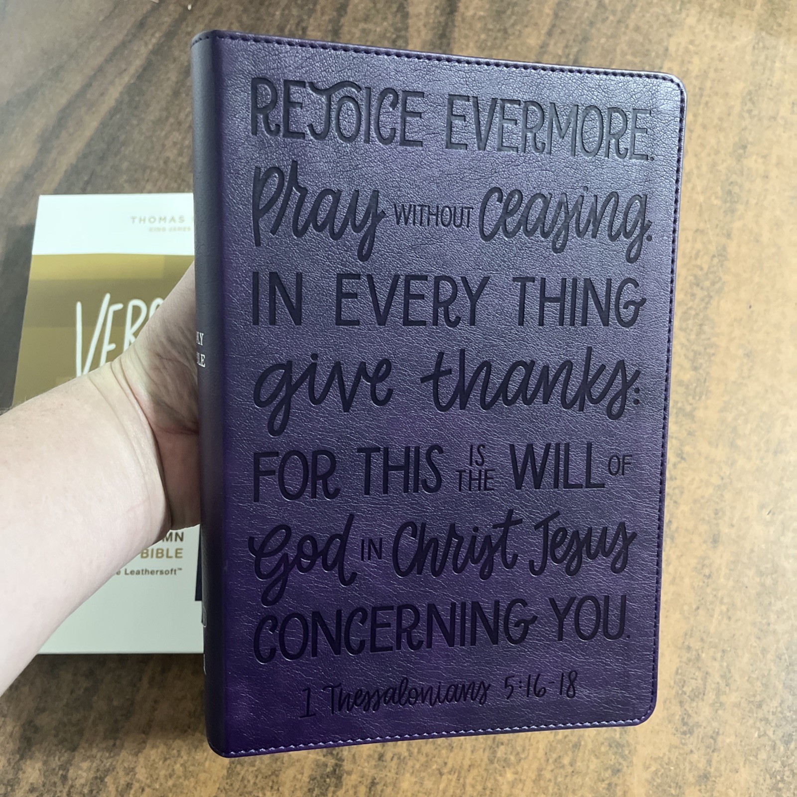 KJV Large Print Reference Bible Indexed – Purple LeatherSoft – large 11 pt font