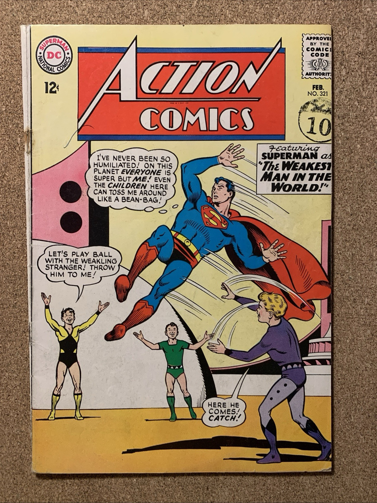 Action Comics with Superman #321 VG/FN 1965 “The Weakest Man In The World”