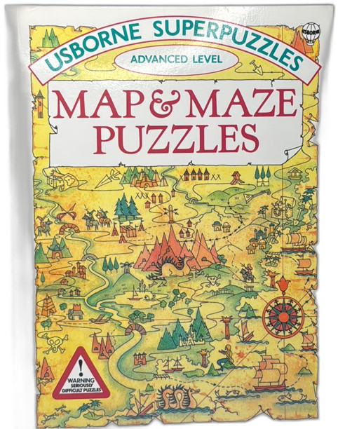 Usborne Superpuzzles Advanced Level Map And Maze Puzzles Softcover Book