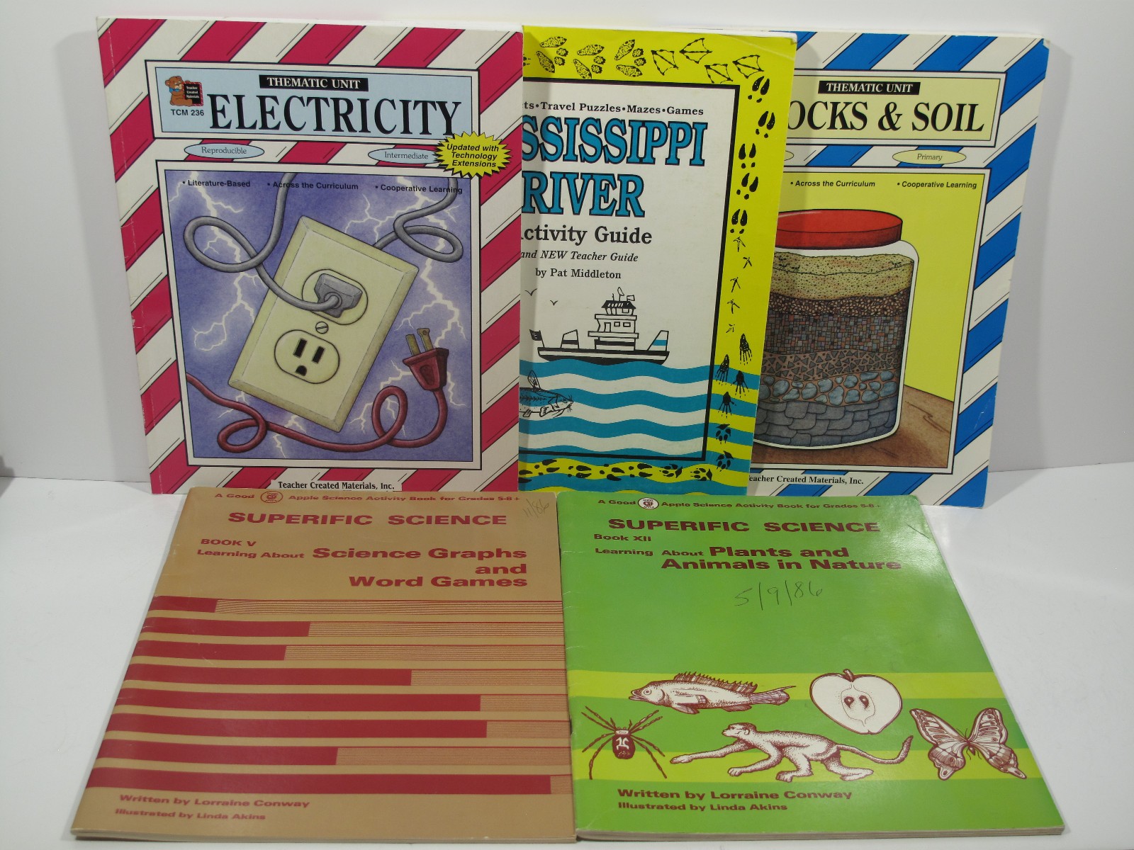 Lot of 5 VTG Teacher Created Resoures Workbooks Thematic Unit Homeschool~Science