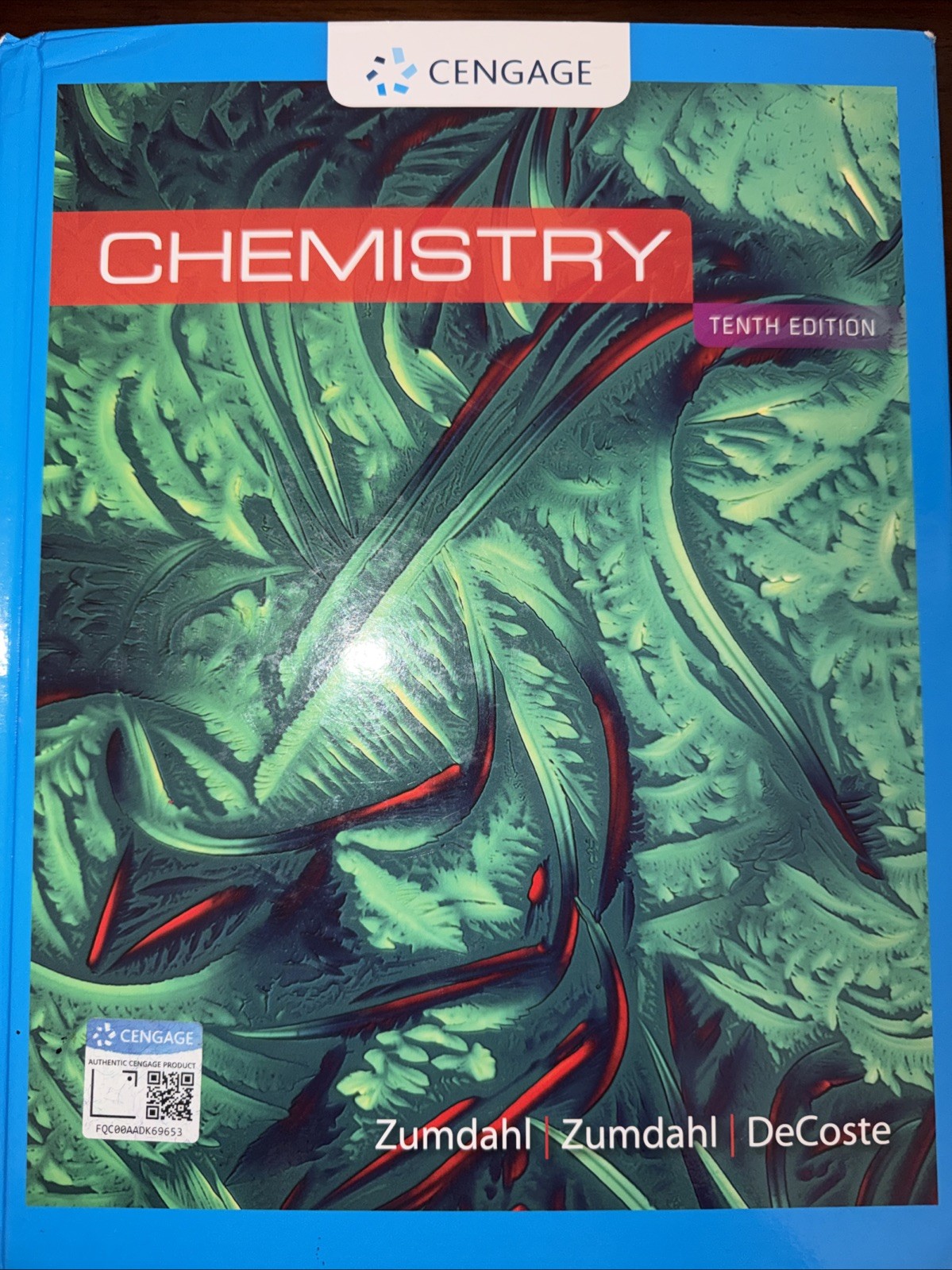 Chemistry Tenth Edition Hardcover 2019 Cengage Zumdahl DeCoste