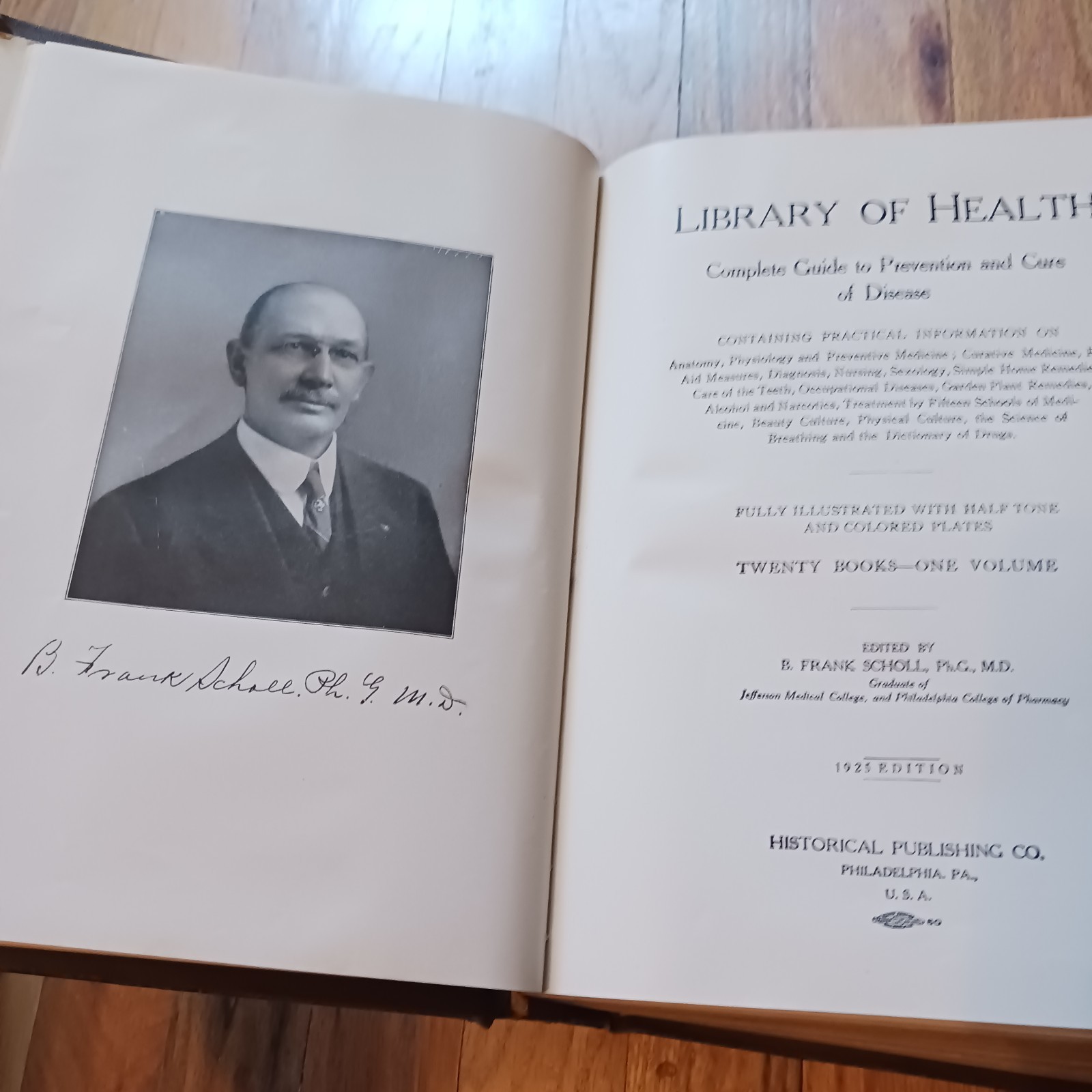 Antique Library of Health Medical Book, 1925 with Color Plates, Some Interactive