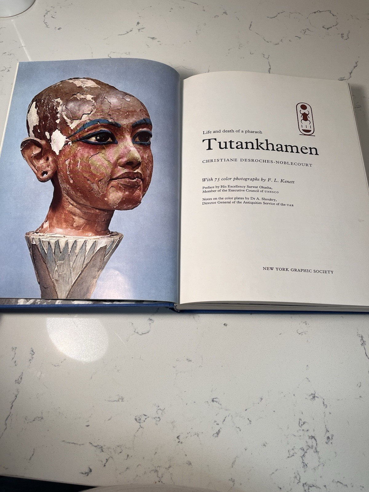 King Tut Coffee Table Book Pharaoh Tutankhamen 1st Edition Vintage Blue Egypt