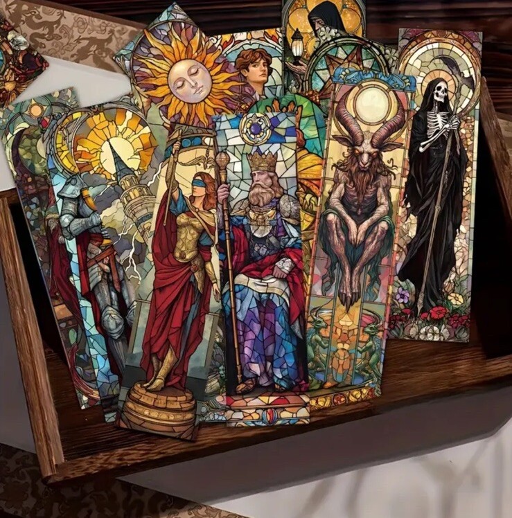 30 PC Bookmark Set Stained Glass Mystical Wizard 1.5″ x 6″ New Free Ship S92