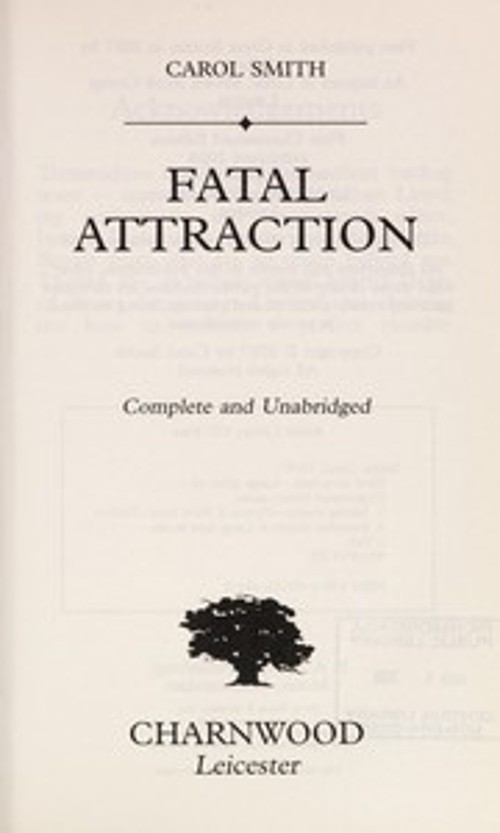 Fatal Attraction Hardcover Carol Smith