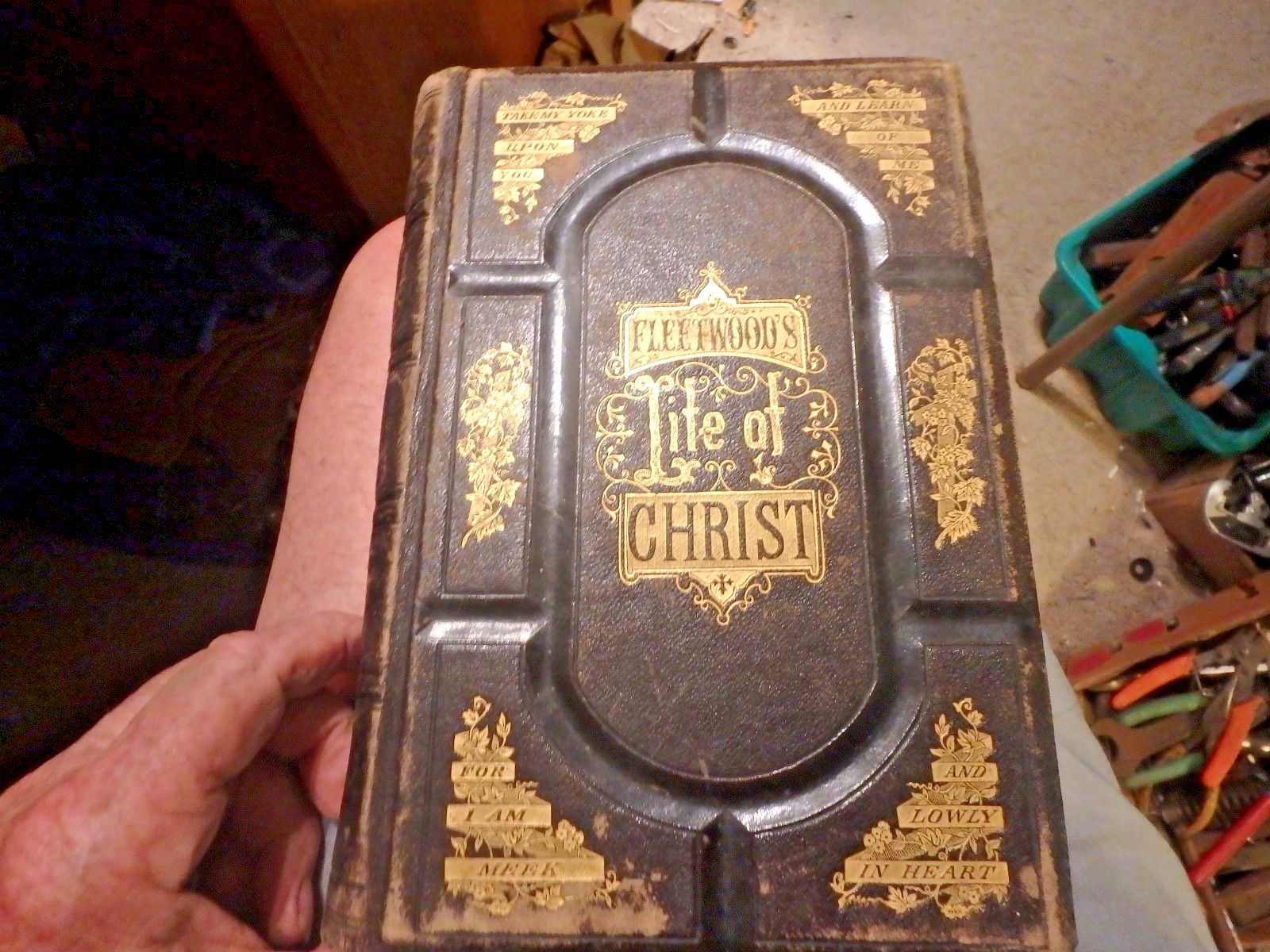 4L-1872 edition- FLEETWOODS LIFE of CHRIST – heavy embossed cover-750 pages
