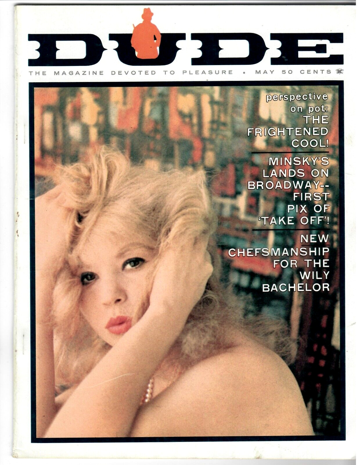 DUDE Men’s Magazine May 1963 Men’s Interest, Sophie Dawn, Gitta Pinelli, others