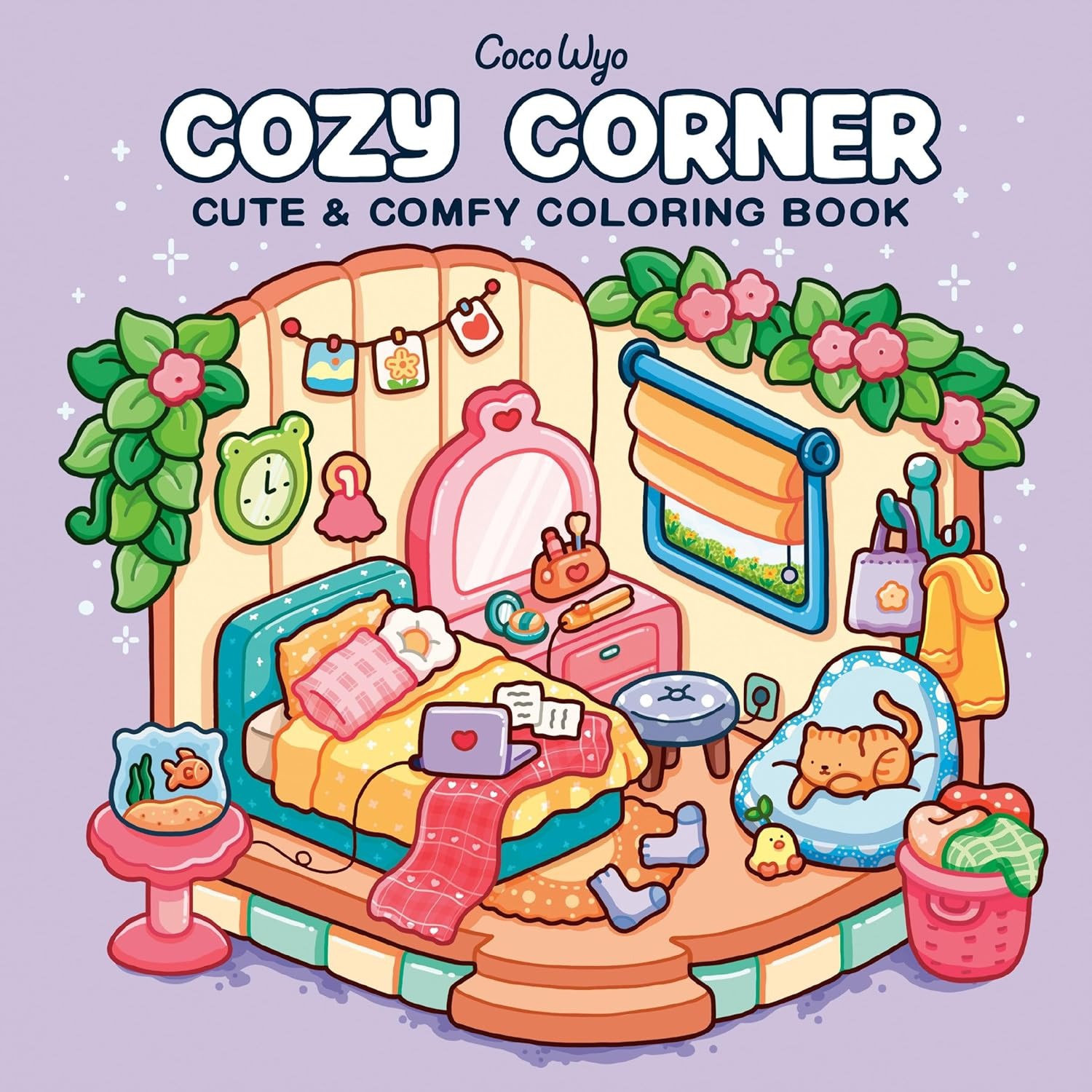 Cozy Corner Coloring Book for Adults & Kids 45 Pages Cute Relaxing Art Fun Joy