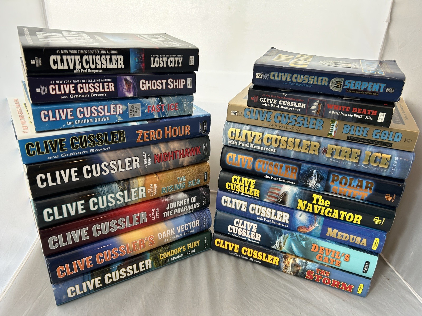 18 Book Lot All THE NUMA FILES Series Kurt Austin by Clive Cussler Graham Brown