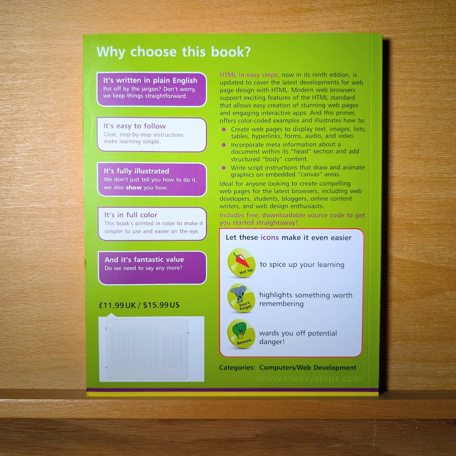 HTML in Easy Steps 9th Edition Beginner Guide NO LABEL